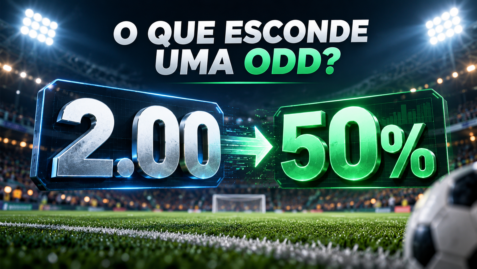 Odd 2.00 convertida em 50% de probabilidade implícita no futebol