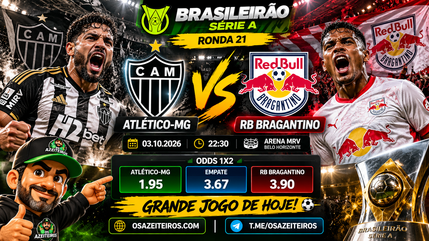 HOJE TEM BRASILEIRÃO ATLÉTICO-MG x RB BRAGANTINO